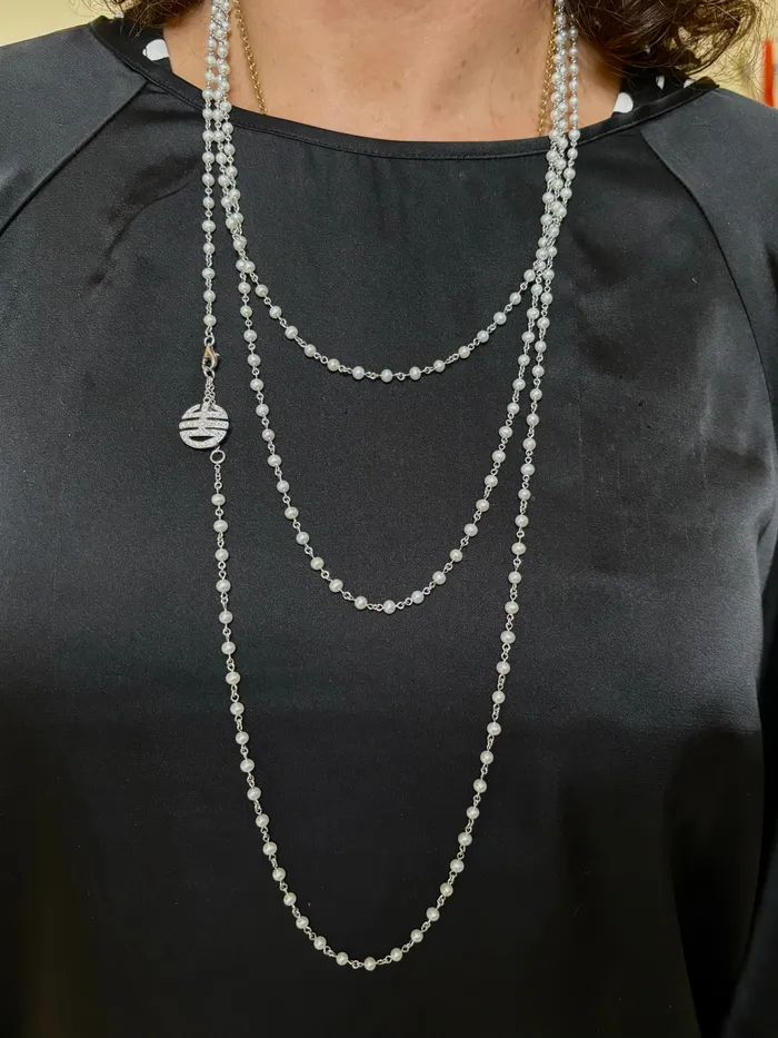 Mimi Milano Mimi Milano Nagai Pearl Diamond Gold Long Necklace Necklaces