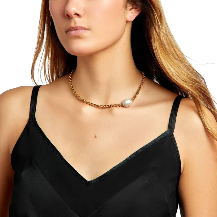Necklaces Ann Single Baroque Pearl Necklace Kamo by Kary Brittingham