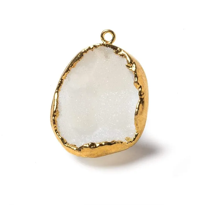 Necklaces Beadsofcambaycom 30x22x14mm Gold Leaf Edge White Agate Drusy Pendant 1 piece Necklaces Beadsofcambaycom 30x22x14mm Gold Leaf Edge White Agate Drusy Pendant 1 piece
