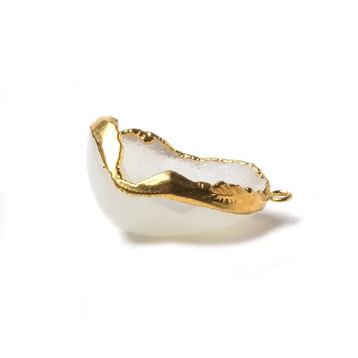 Necklaces Beadsofcambaycom 30x22x14mm Gold Leaf Edge White Agate Drusy Pendant 1 piece Necklaces Beadsofcambaycom 30x22x14mm Gold Leaf Edge White Agate Drusy Pendant 1 piece
