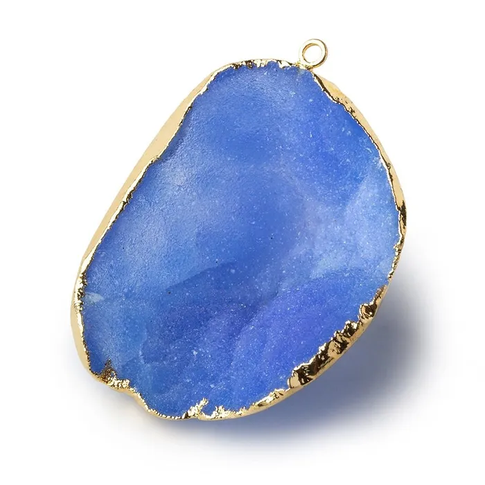 Necklaces Beadsofcambaycom Gold Leafed Ultramarine Blue Concave Drusy Pendant 1 focal bead 42x34x18mm A Grade Necklaces Beadsofcambaycom Gold Leafed Ultramarine Blue Concave Drusy Pendant 1 focal bead 42x34x18mm A Grade