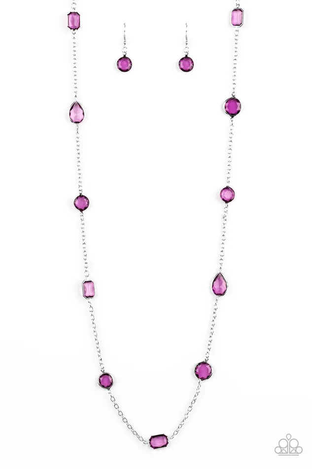 Necklaces Paparazzi Accessories Glassy Glamorous Purple Necklace Jewelry by Bretta