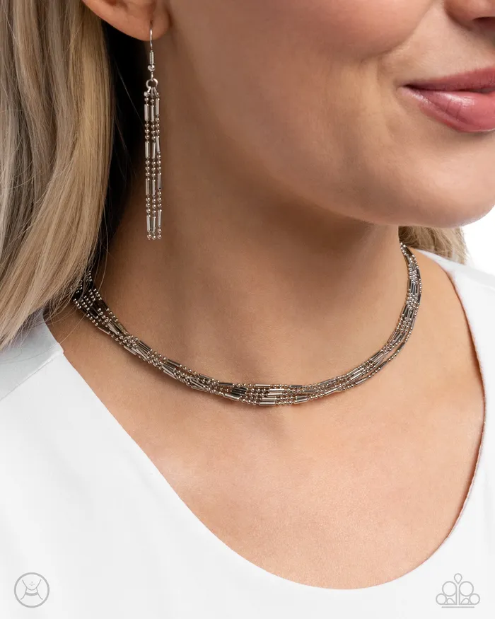 Necklaces Paparazzi Accessories Monochromatic Marvel Silver Necklace Jewelry by Bretta Necklaces Paparazzi Accessories Monochromatic Marvel Silver Necklace Jewelry by Bretta