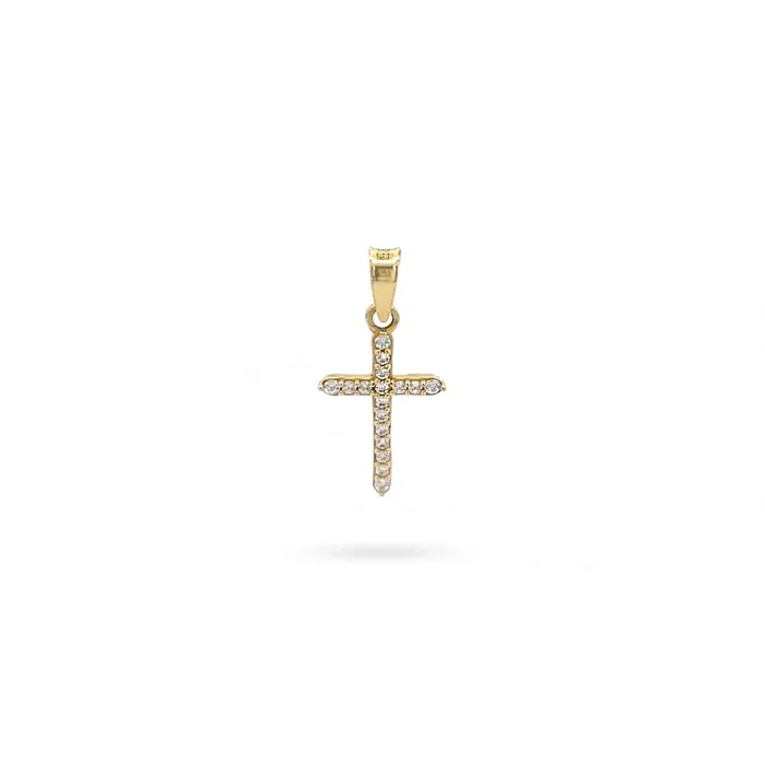 Necklaces Senso Gold Gold necklace with cross pendant 14K with embedded zirconia Senso Gold Shine