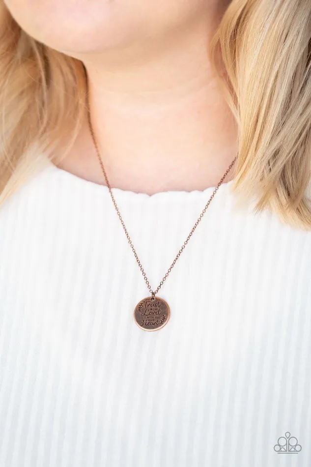Paparazzi Accessories All You Need Is Trust Copper Necklace Jewelry by Bretta Necklaces Paparazzi Accessories All You Need Is Trust Copper Necklace Jewelry by Bretta Necklaces
