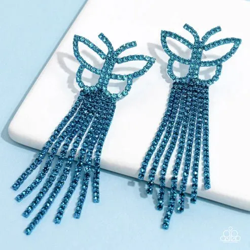 Paparazzi Accessories Billowing Butterflies Blue Post Earrings Jewelry by Bretta Earrings