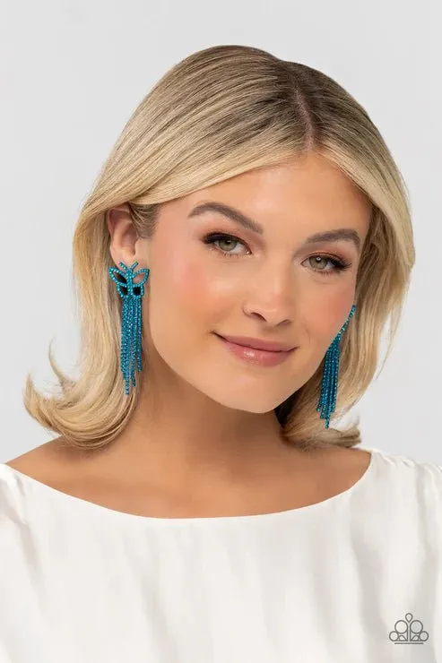 Paparazzi Accessories Billowing Butterflies Blue Post Earrings Jewelry by Bretta Earrings