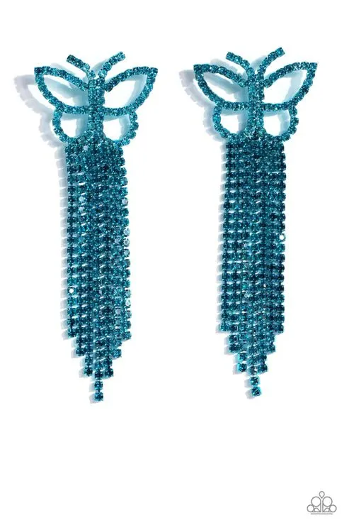 Paparazzi Accessories Billowing Butterflies Blue Post Earrings Jewelry by Bretta Earrings