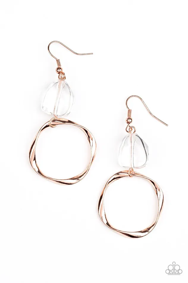 Paparazzi Accessories Earrings All Clear Copper Earrings Jewelry by Bretta
