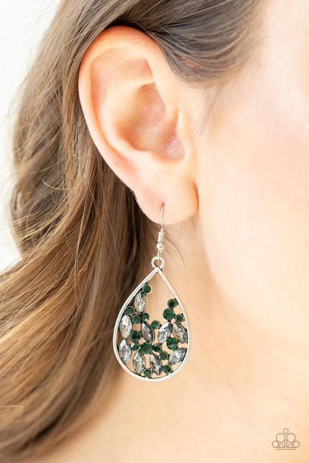 Paparazzi Accessories Earrings Cash or Crystal Green Earrings Jewelry by Bretta