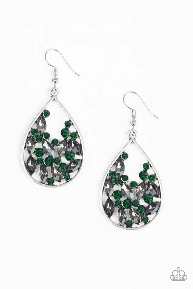 Paparazzi Accessories Earrings Cash or Crystal Green Earrings Jewelry by Bretta