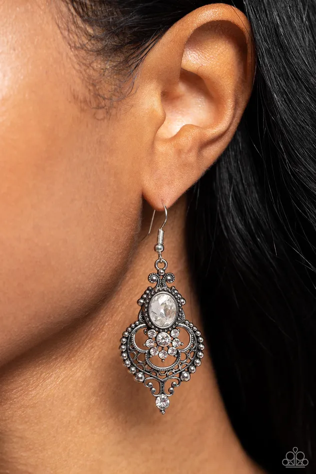 Paparazzi Accessories Earrings Castle Chateau White Earrings Jewelry by Bretta