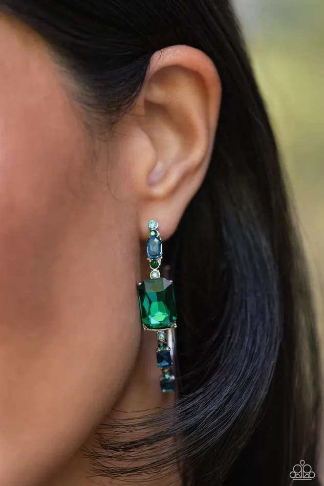 Paparazzi Accessories Earrings Elite Ensemble Green Earrings Jewelry by Bretta