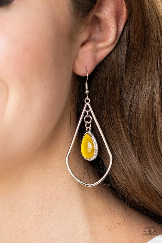 Paparazzi Accessories Earrings Ethereal Elegance Yellow Earrings Jewelry by Bretta