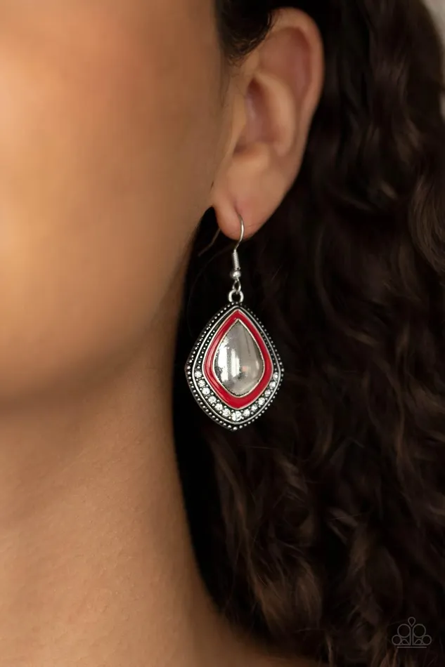 Paparazzi Accessories Earrings Fearlessly Feminine Red Earrings Jewelry by Bretta