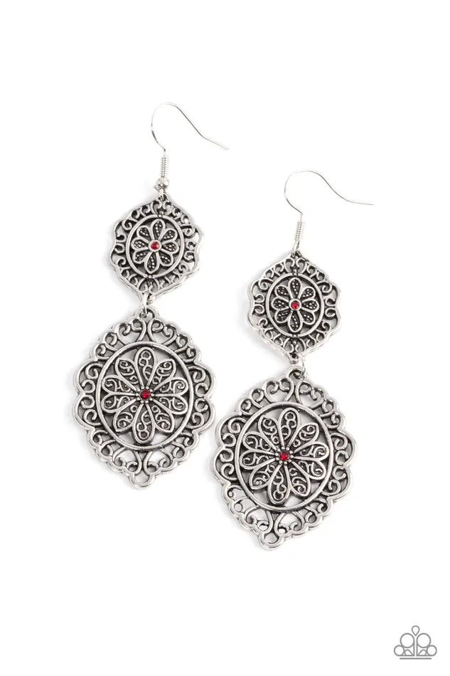 Paparazzi Accessories Earrings Floral Favorite Red Earrings Jewelry by Bretta