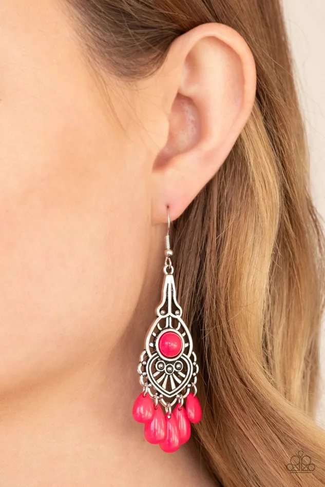 Paparazzi Accessories Earrings Fruity Tropics Pink Earrings Jewelry by Bretta