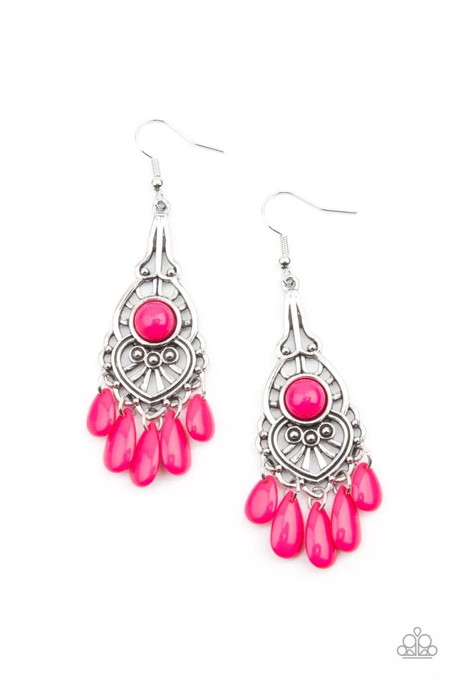 Paparazzi Accessories Earrings Fruity Tropics Pink Earrings Jewelry by Bretta