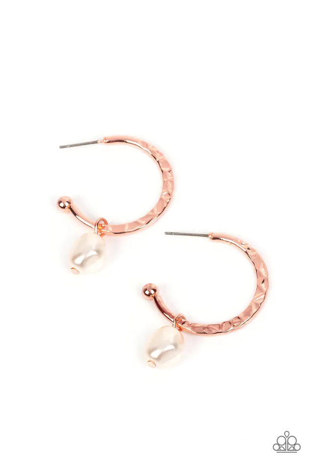 Paparazzi Accessories Earrings GLAM Overboard Copper Earrings Jewelry by Bretta