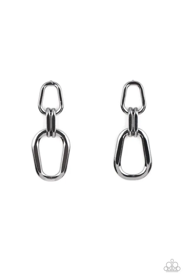 Paparazzi Accessories Earrings Harmonic Hardware Black Earrings Jewelry by Bretta
