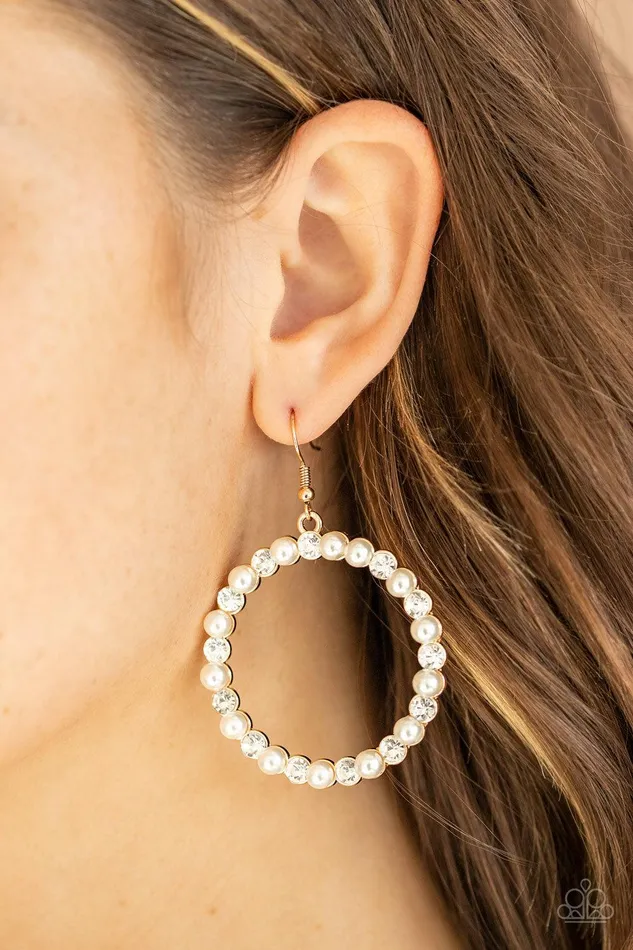 Paparazzi Accessories Earrings Pearl Palace Gold Earrings Jewelry by Bretta
