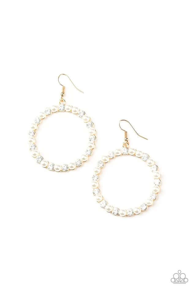 Paparazzi Accessories Earrings Pearl Palace Gold Earrings Jewelry by Bretta