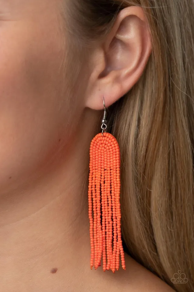 Paparazzi Accessories Earrings Right as RAINBOW Orange Earrings Jewelry by Bretta