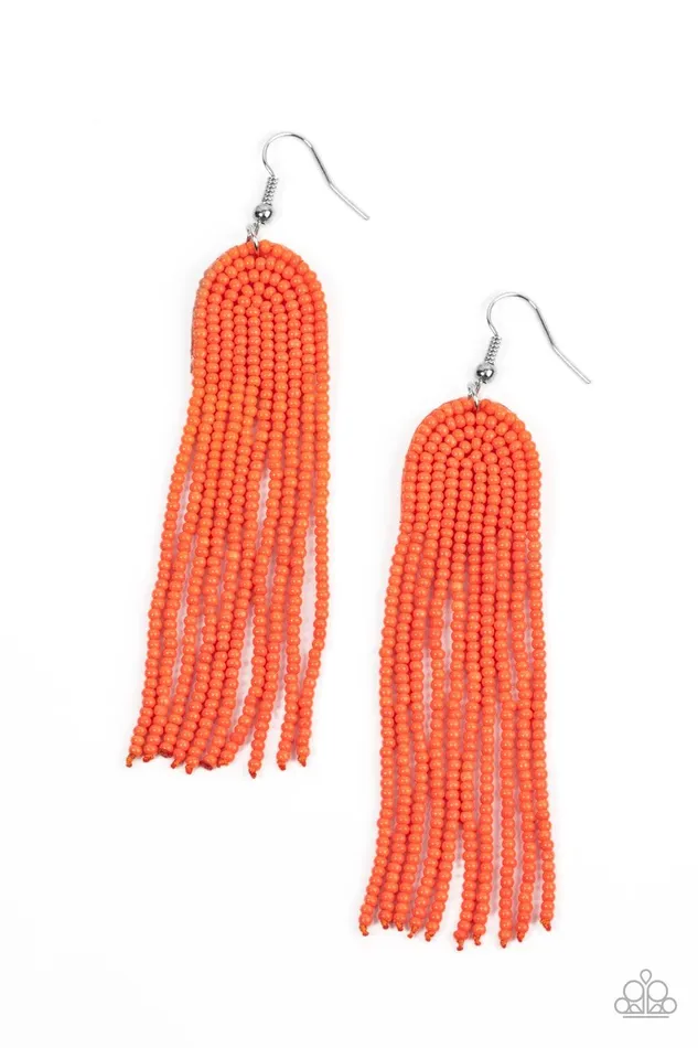 Paparazzi Accessories Earrings Right as RAINBOW Orange Earrings Jewelry by Bretta