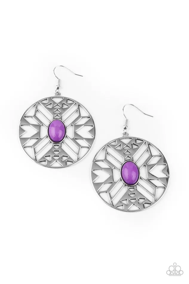 Paparazzi Accessories Earrings Southwest Walkabout Purple Earrings Jewelry by Bretta