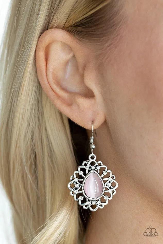 Paparazzi Accessories Earrings Totally GLOWN Away Pink Earrings Jewelry by Bretta