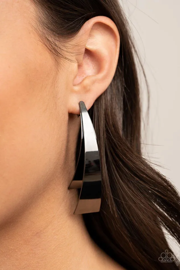 Paparazzi Accessories Earrings Underestimated Edge Black Earrings Jewelry by Bretta