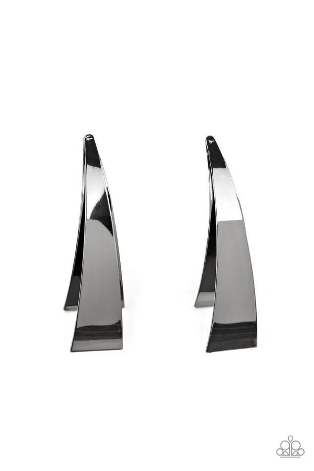 Paparazzi Accessories Earrings Underestimated Edge Black Earrings Jewelry by Bretta Paparazzi Accessories Earrings Underestimated Edge Black Earrings Jewelry by Bretta