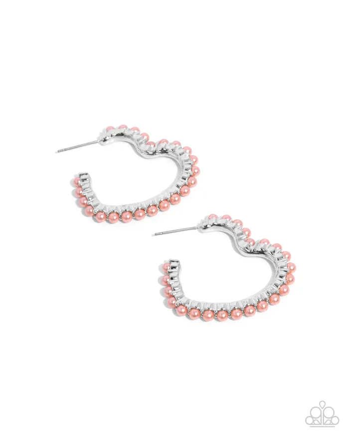 Paparazzi Accessories Earrings Vocally Vintage Orange Heart Earrings Jewelry by Bretta