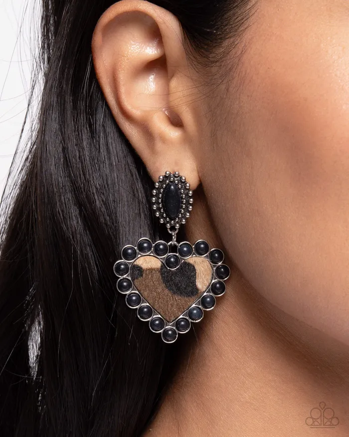 Paparazzi Accessories Earrings Whimsical Wrangler Black Earrings Jewelry by Bretta