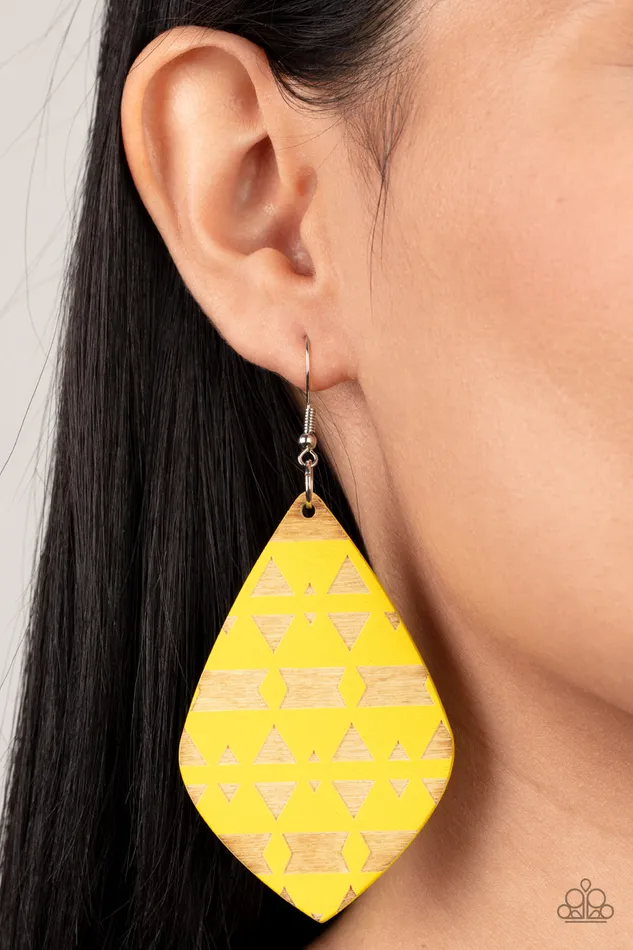Paparazzi Accessories Earrings Zimbabwe Zoo Yellow Earrings Jewelry by Bretta