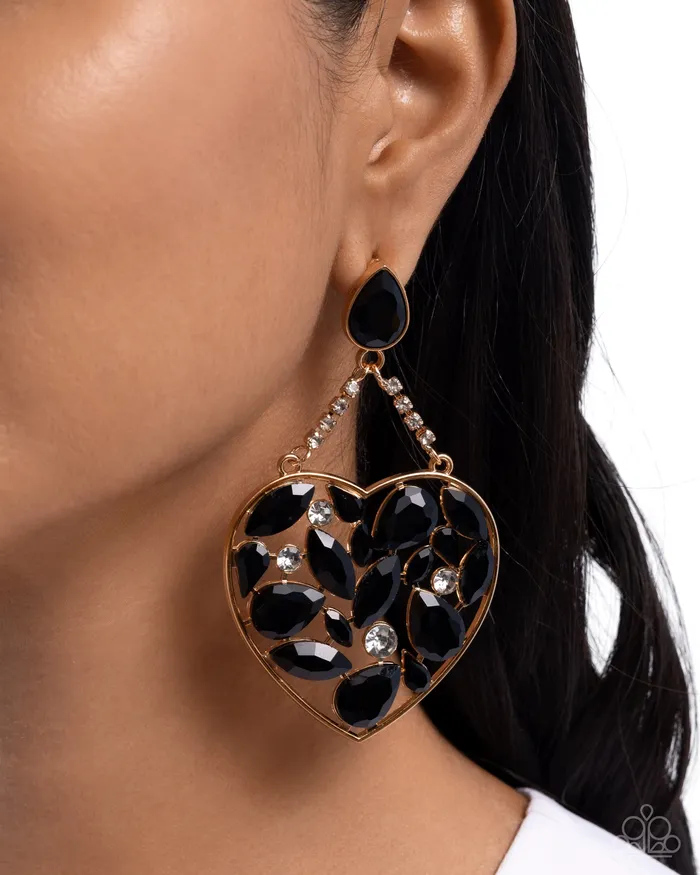 Paparazzi Accessories Glittery Gait Black Earrings Jewelry by Bretta Earrings