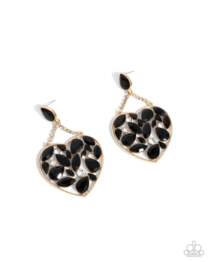 Paparazzi Accessories Glittery Gait Black Earrings Jewelry by Bretta Earrings