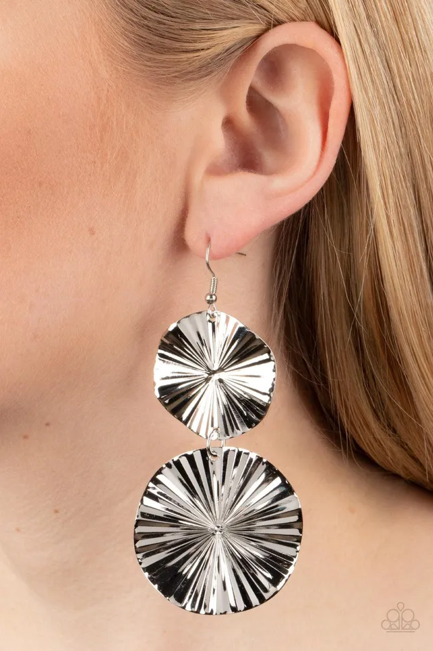 Paparazzi Accessories In Your Wildest FANtasy Silver Earrings Jewelry by Bretta Earrings
