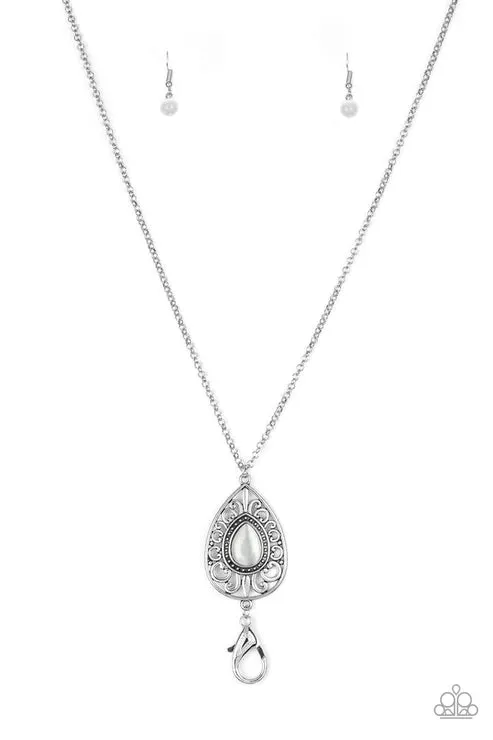 Paparazzi Accessories Necklaces Modern Majesty White Lanyard Necklace Jewelry by Bretta Paparazzi Accessories Necklaces Modern Majesty White Lanyard Necklace Jewelry by Bretta