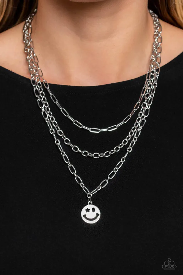 Paparazzi Accessories Necklaces Winking Wanderer Silver Necklace Jewelry by Bretta Paparazzi Accessories Necklaces Winking Wanderer Silver Necklace Jewelry by Bretta