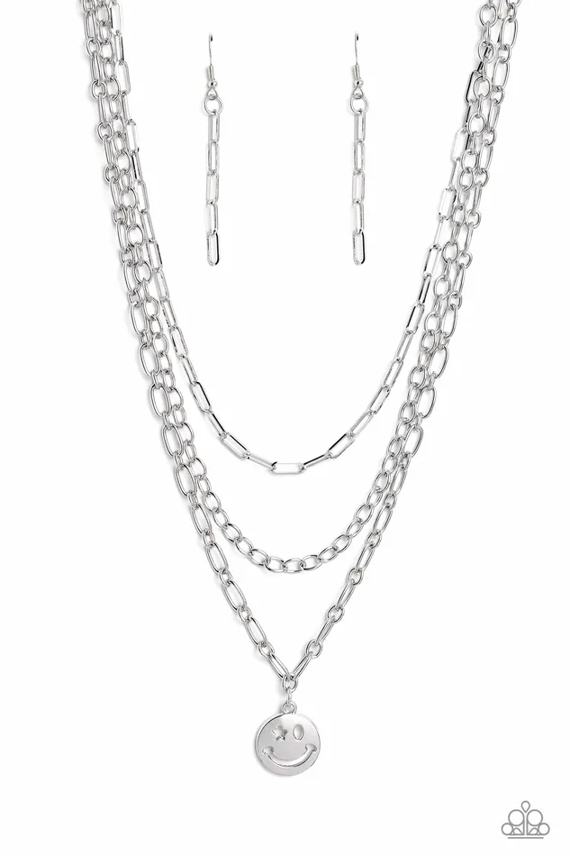 Paparazzi Accessories Necklaces Winking Wanderer Silver Necklace Jewelry by Bretta
