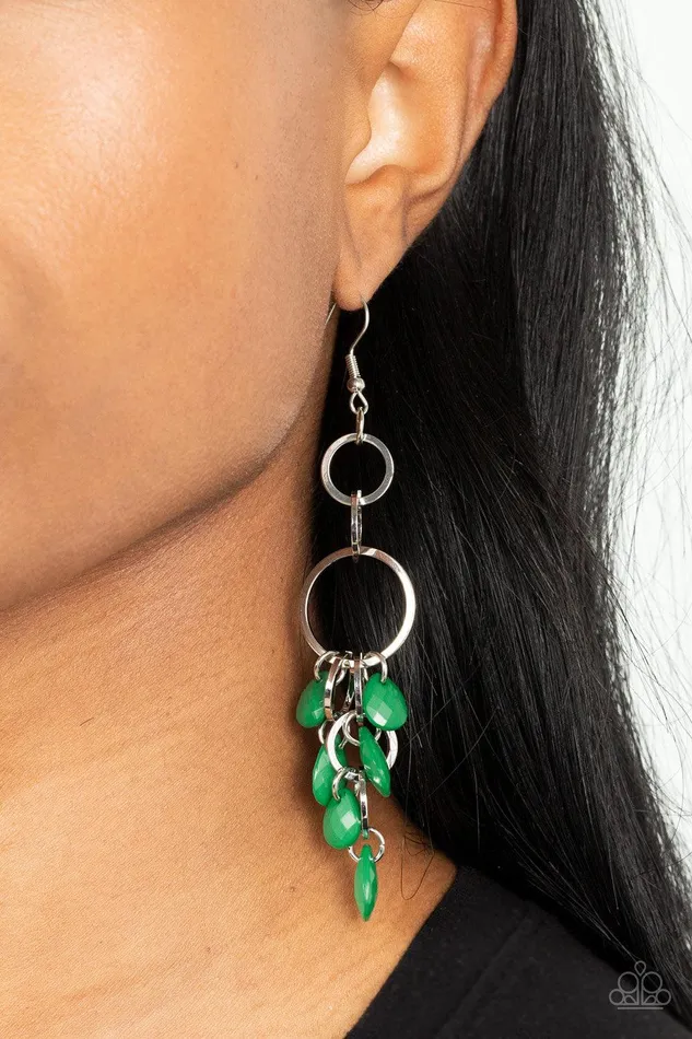 Paparazzi Accessories Sandcastle Sunset Green Earrings Jewelry by Bretta Earrings