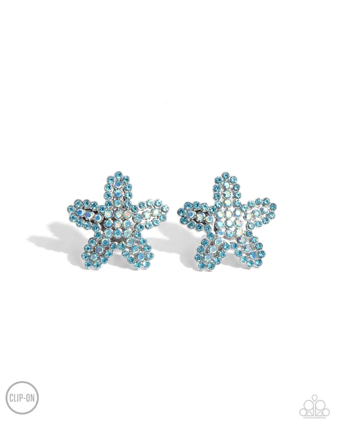 Paparazzi Accessories Starfish Serenade Blue Earrings Jewelry by Bretta Earrings
