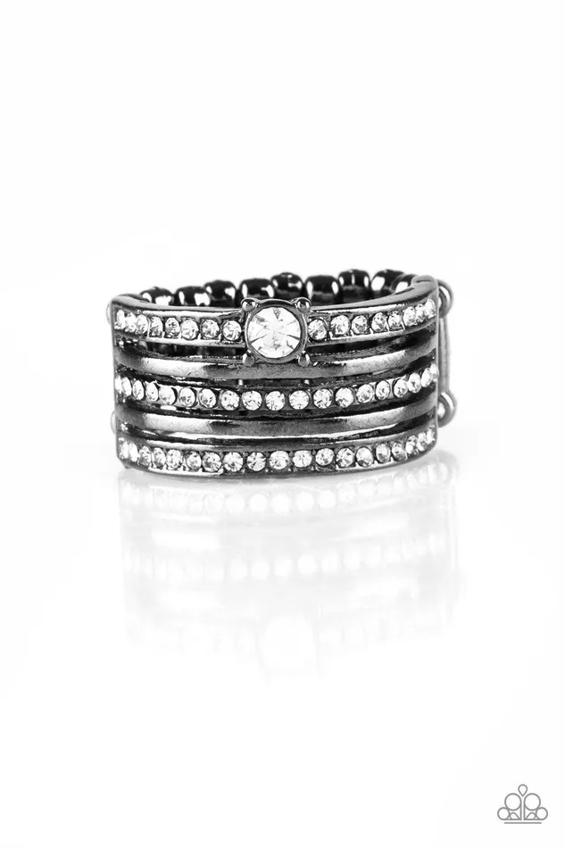 Paparazzi Accessories The Dealmaker Black Ring Jewelry by Bretta Rings