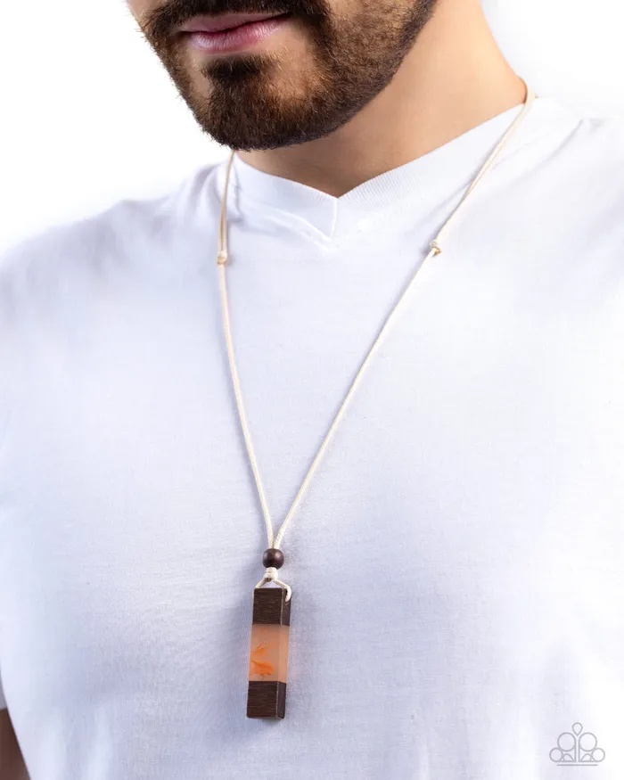 Paparazzi Accessories Timber Totem Orange Urban Necklace Jewelry by Bretta Necklaces Paparazzi Accessories Timber Totem Orange Urban Necklace Jewelry by Bretta Necklaces