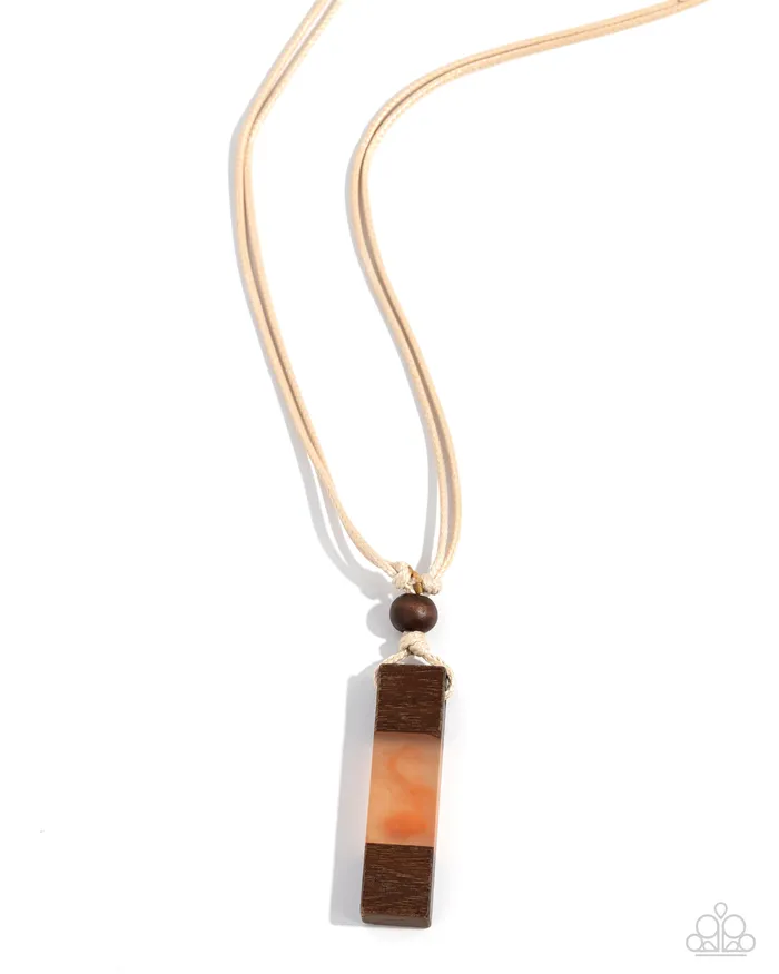 Paparazzi Accessories Timber Totem Orange Urban Necklace Jewelry by Bretta Necklaces