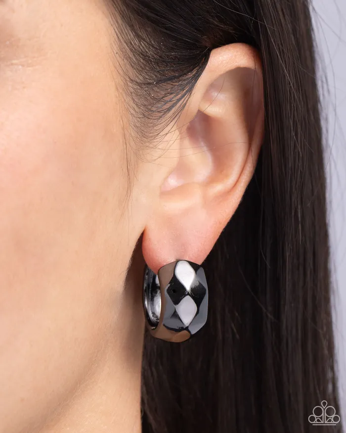 Patterned Past Black Hoop Earrings Jewelry by Bretta Paparazzi Accessories Earrings