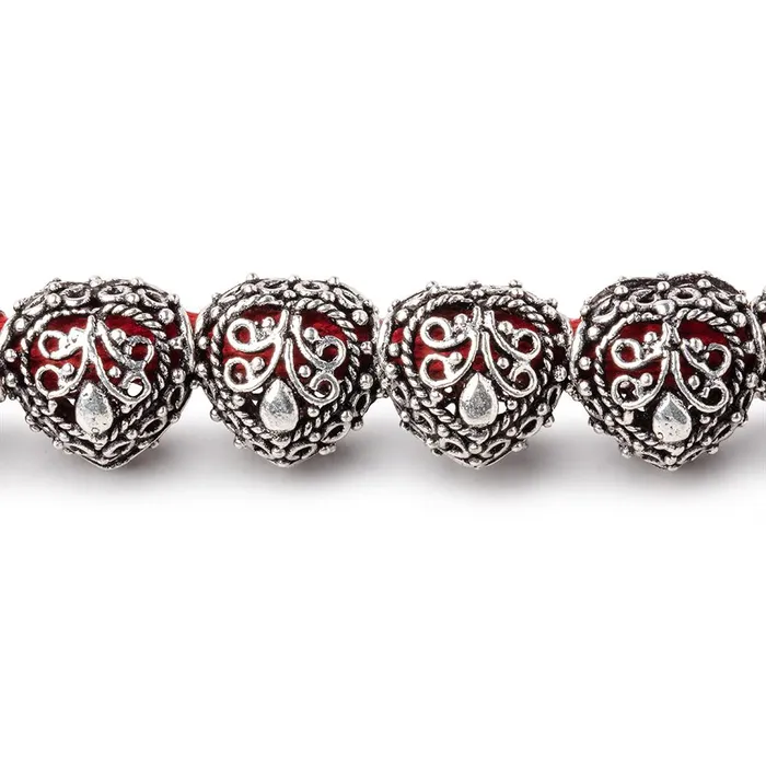 Rings 13mm Antiqued Sterling Silver Plated Copper Filigree Heart 8 inch 16 Beads Beadsofcambaycom Rings 13mm Antiqued Sterling Silver Plated Copper Filigree Heart 8 inch 16 Beads Beadsofcambaycom