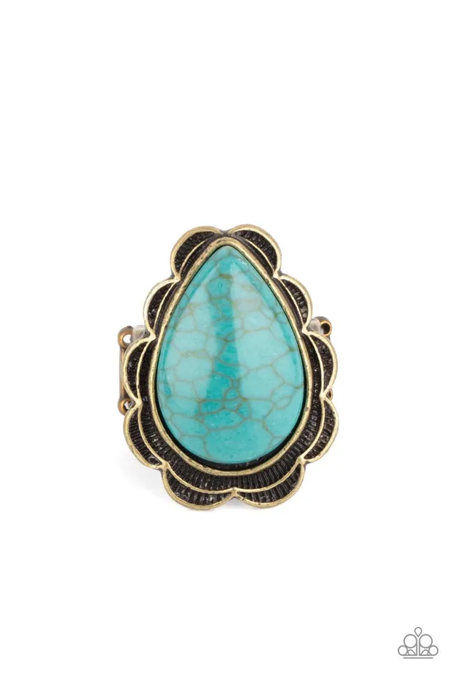 Rings BADLANDS Romance Brass Ring Jewelry by Bretta Paparazzi Accessories