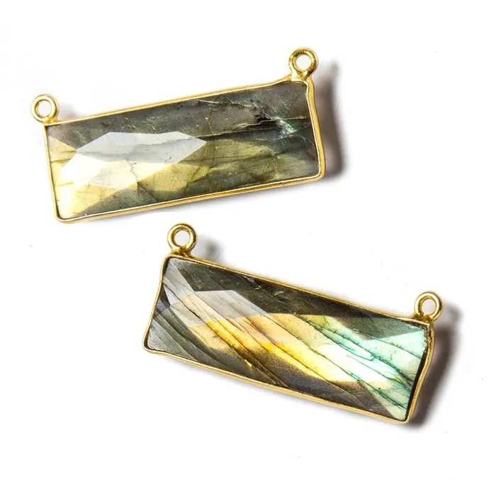 Rings Beadsofcambaycom 31x11mm Vermeil Bezel Labradorite Bar 2 ring Connector East West 1 piece Rings Beadsofcambaycom 31x11mm Vermeil Bezel Labradorite Bar 2 ring Connector East West 1 piece